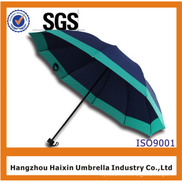 JingPin Manual Open 3 Fold Multi Color Umbrella Azul marino